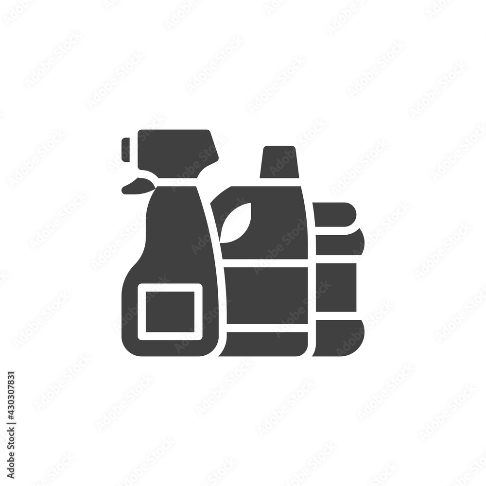 Cleaning supplies products vector icon Cleaning supplies products vector icon