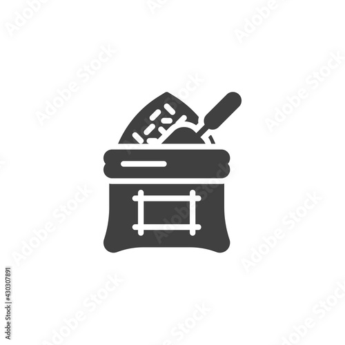 Bag of rice vector icon