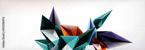 Vector 3d triangles and pyramids abstract background for business or technology presentations, internet posters or web brochure covers