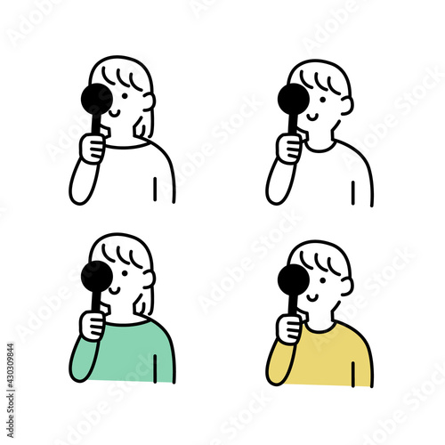 視力検査をする人イラスト素材