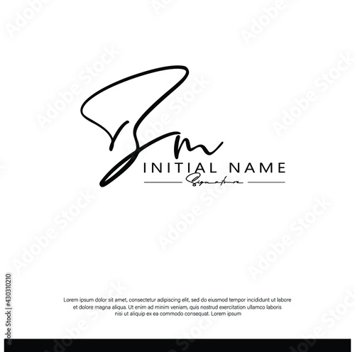 B M BM  Initial letter handwriting and signature logo. Beauty vector initial logo .Fashion, boutique, floral and botanical	