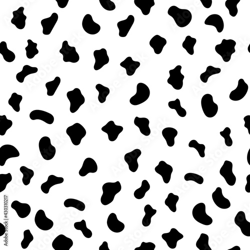 Cow vector seamless pattern Monochrome black and white simply trendy modern textile wrapping paper design Milk Day
