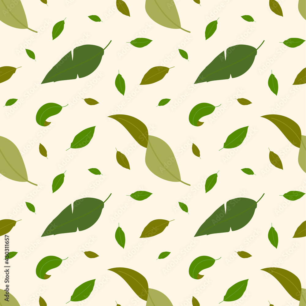 Seamless pattern with tea leaves. For prints, backgrounds, wrapping paper, textile, wallpaper, etc. Seamless pattern with tea leaves. For prints, backgrounds, wrapping paper, textile, wallpaper, etc.