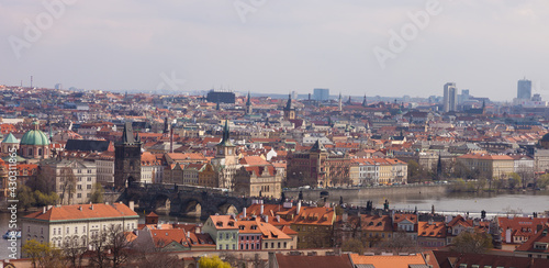 Panoramic view over Prague, the capital of the Czech Republic