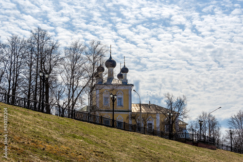 The Orthodox Temple of Frol and Lavr in the ancient town of Uglich in Russia. Golden Ring of Russia. photo