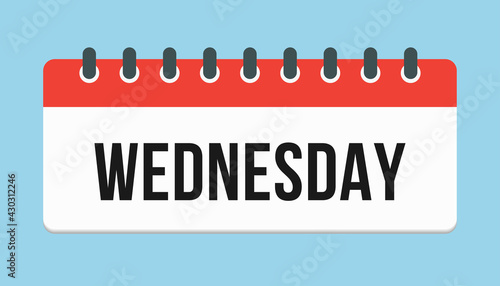 Vector icon page calendar, day of week Wednesday
