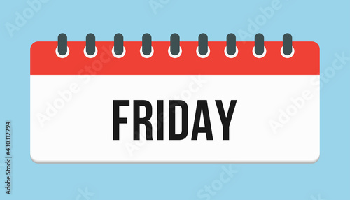Vector icon page calendar, day of the week Friday
