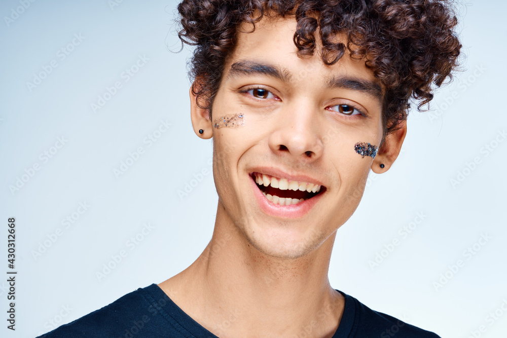 handsome man with face cream cosmetics close-up skin care handsome man with face cream cosmetics close-up skin care
