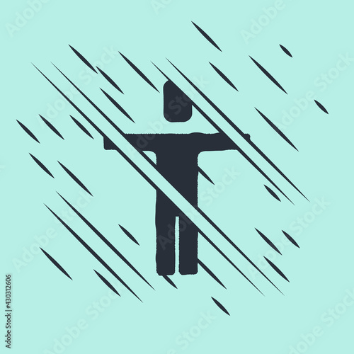 Black Head hunting icon isolated on green background. Business target or Employment sign. Human resource and recruitment for business. Glitch style. Vector