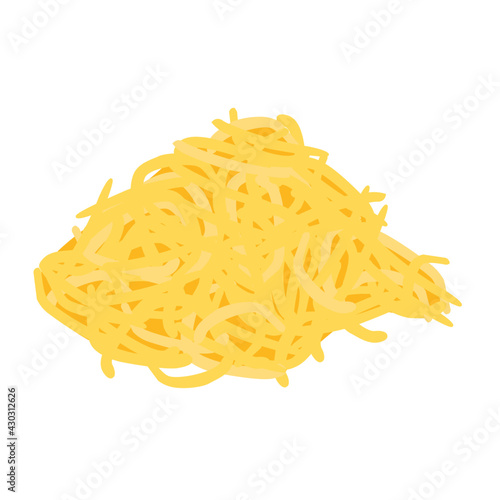 Grated cheese isolated on white background