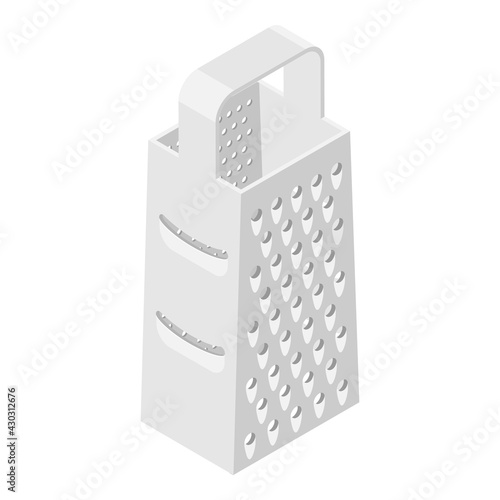 Cheese grater isolated on white background, isometric view.