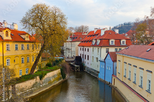 Prague Mill Run with colourful houses