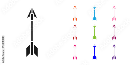 Black Crossed arrows icon isolated on white background. Set icons colorful. Vector