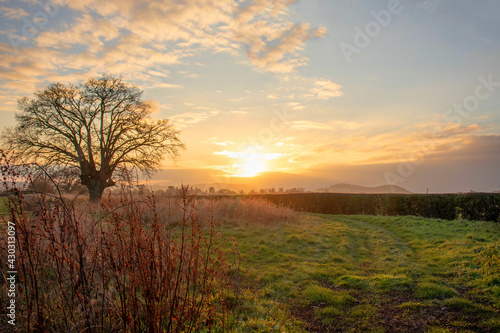 Sunrise in the countryside.