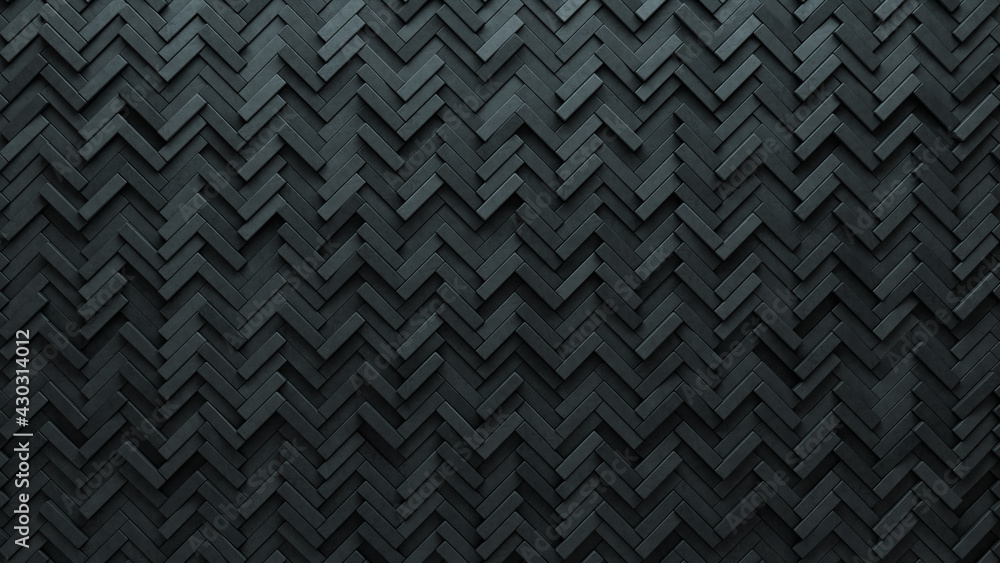 3D Tiles arranged to create a Semigloss wall. Futuristic, Concrete Background formed from Herringbone blocks. 3D Render 3D Tiles arranged to create a Semigloss wall. Futuristic, Concrete Background formed from Herringbone blocks. 3D Render