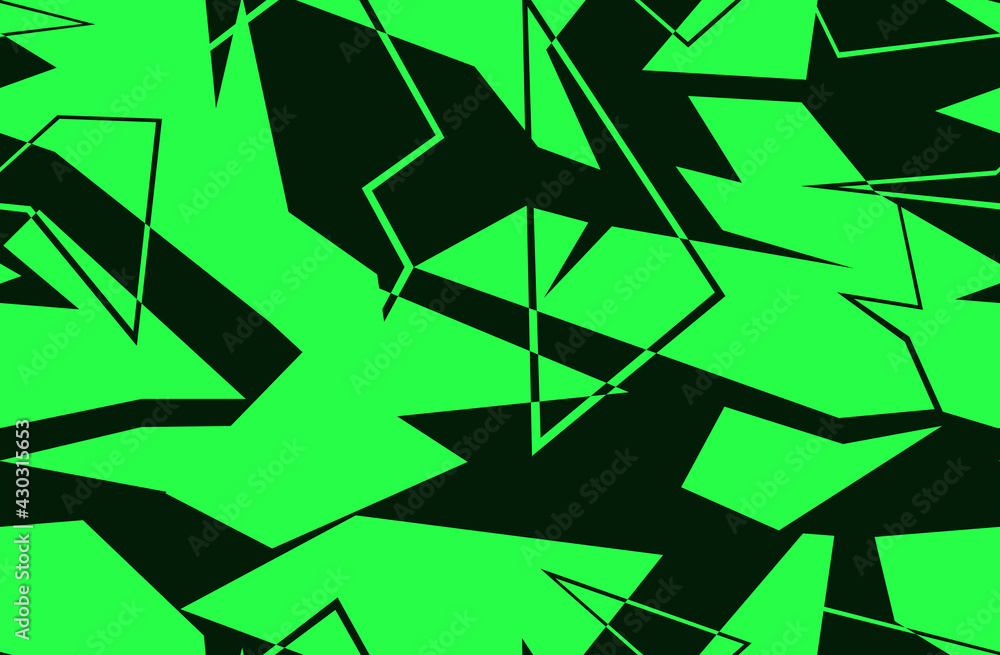 Racing background geometric. Abstract camo seamless pattern. Print vinyl and decal. Endless texture from shapes and lines. Vector Racing background geometric. Abstract camo seamless pattern. Print vinyl and decal. Endless texture from shapes and lines. Vector