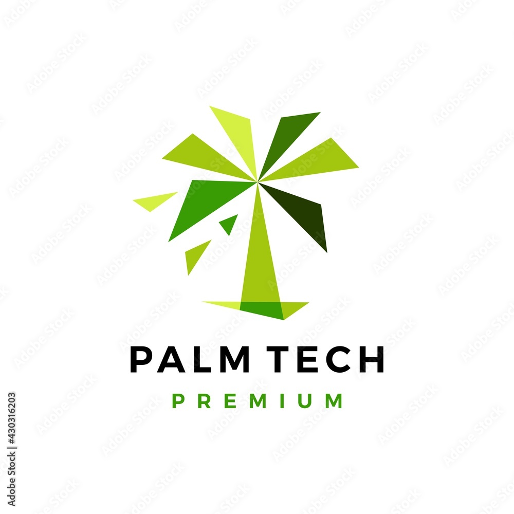 Obraz premium palm tree geometric logo vector icon illustration