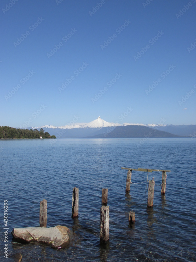 Volcán Punteagudo, Lago Rupanco, Chile. Nature photography and andes mountains  