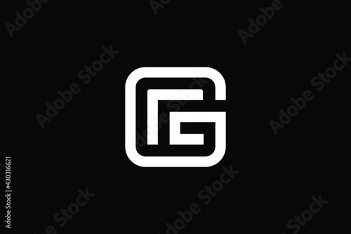GF logo letter design on luxury background. FG logo monogram initials letter concept. GF icon logo design. FG elegant and Professional letter icon design on black background. G F FG GF