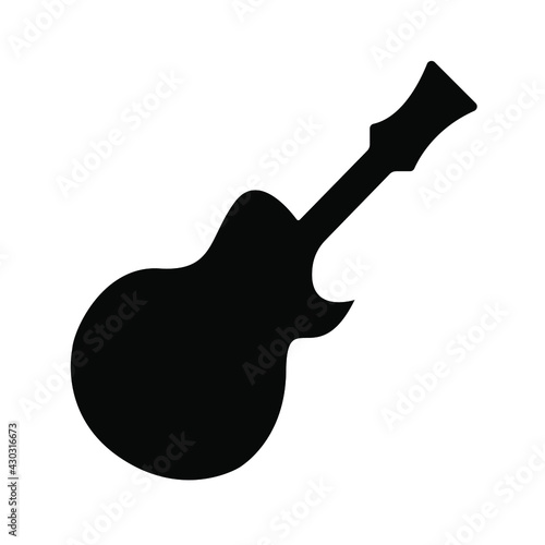 black and white music icon in the form of an electric guitar