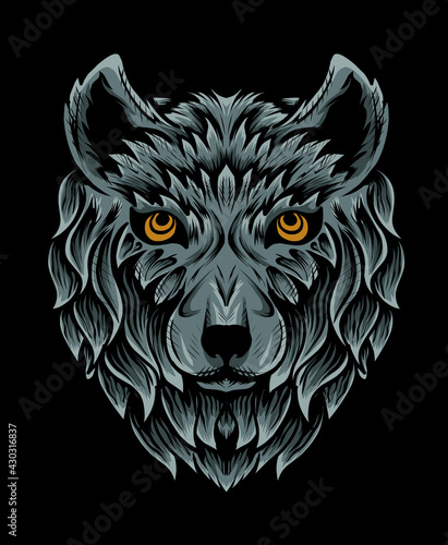 illustration vector wolf head