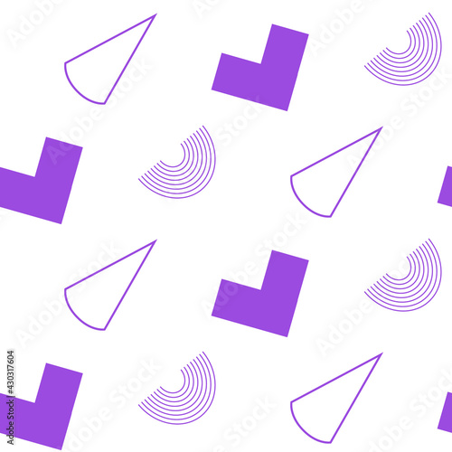 A seamless pattern of abstract geometric shapes. on a white background. Vector illustration