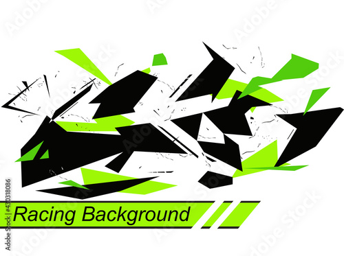 Geometric pattern from colored shapes isolated on white background. Abstract camo. Racing background. Vinyl print and decal. Template for design. Vector illustration