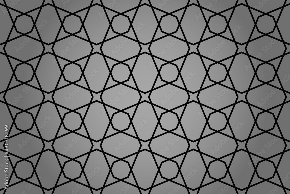Naklejka premium The geometric pattern with lines. Seamless vector background. Black and gray texture. Graphic modern pattern. Simple lattice graphic design