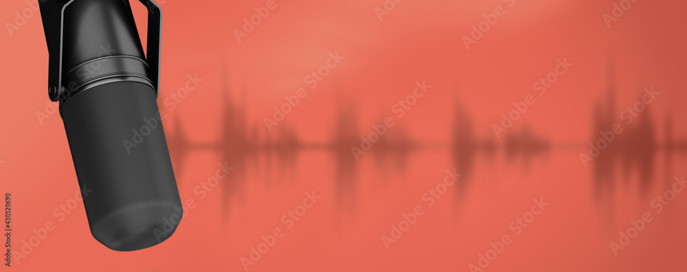 Fototapeta premium Studio microphone for recording podcasts