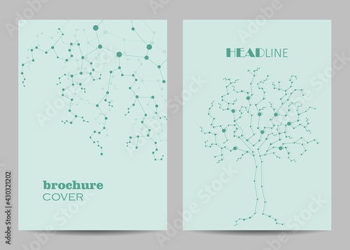 Modern vector templates for brochure cover in A4 