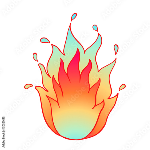 Fire flame icon vector illustration isolated on white