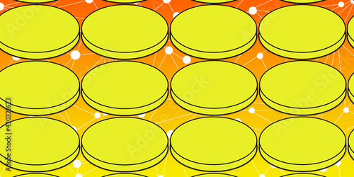 blockchain and yellow tokens