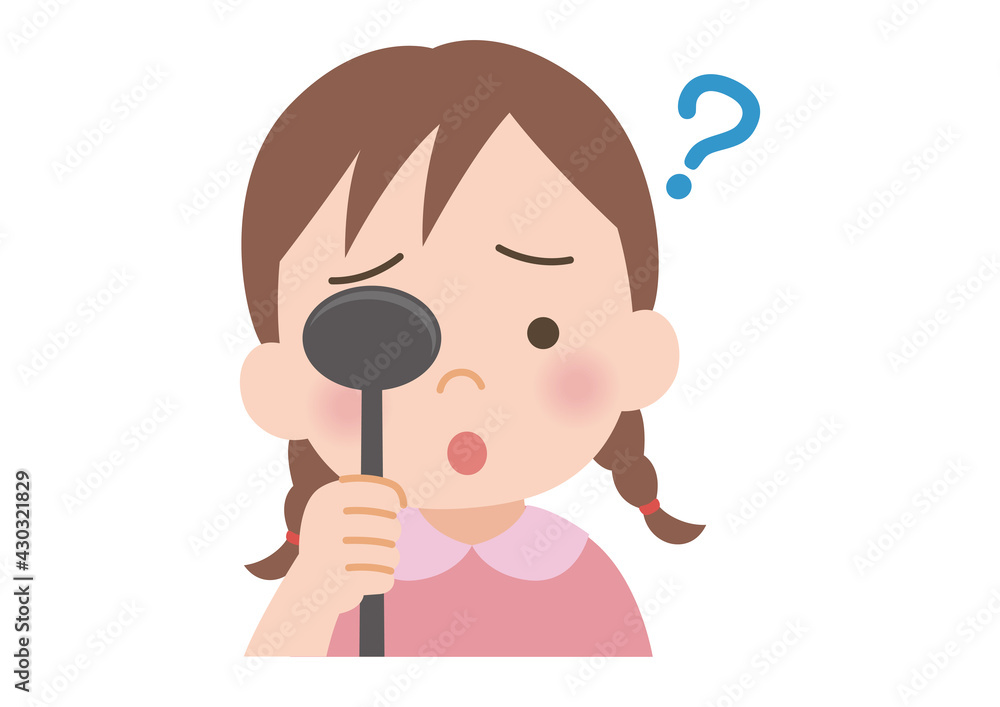 視力検査でよく見えない女の子のイラスト Stock Vector Adobe Stock