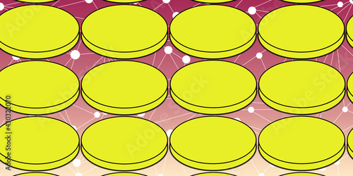 blockchain and yellow tokens