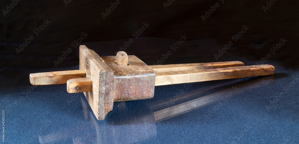Old carpenter's measuring tool on the table Old carpenter's measuring tool on the table