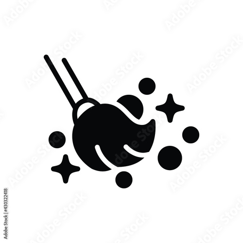 Black solid icon for clean