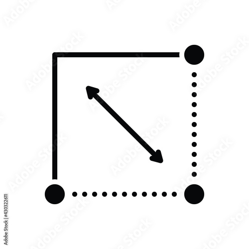 Black solid icon for dimensions