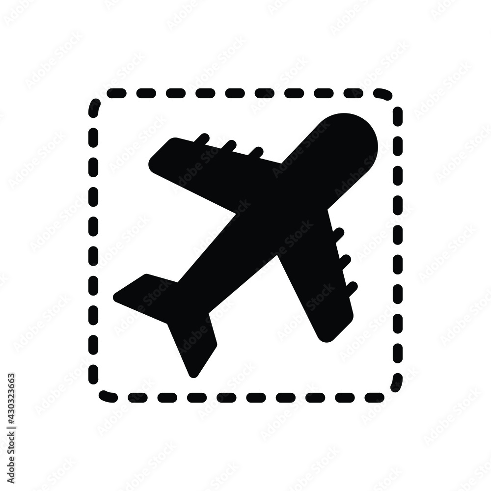 Black solid icon for plane Black solid icon for plane