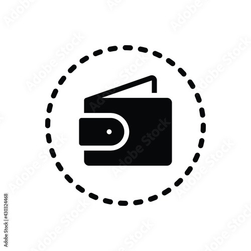 Black solid icon for wallet
