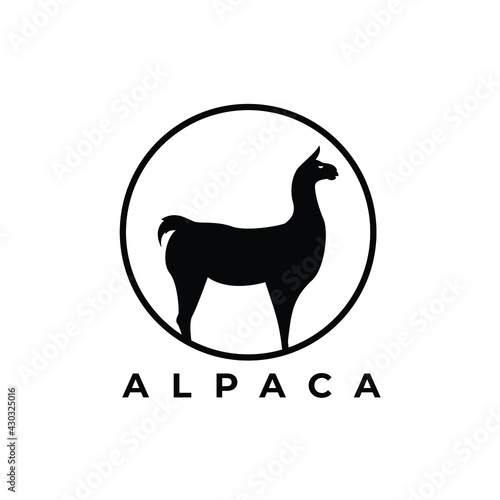 alpaca silhouette logo design inspiration