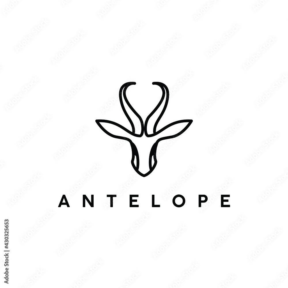 antelope head line art logo design vector antelope head line art logo design vector