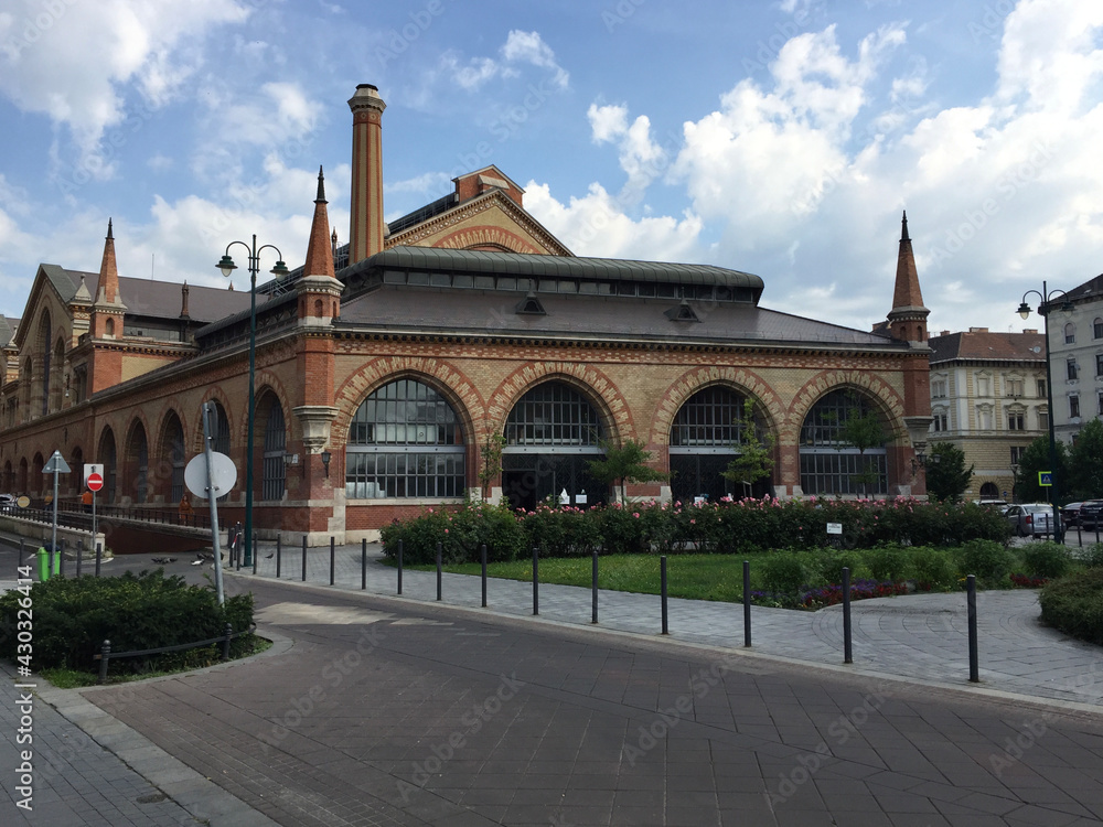 The Central Market Hall in Budapest, a restored neogothic hall for traders with grocery produce on the ground and souvenirs on the 1st floor. It was built in late 19th-century.