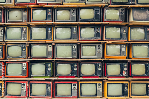Pile of old retro TV