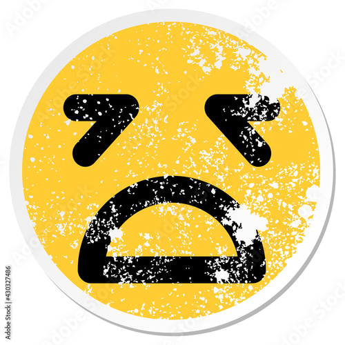 simple distraught face circle