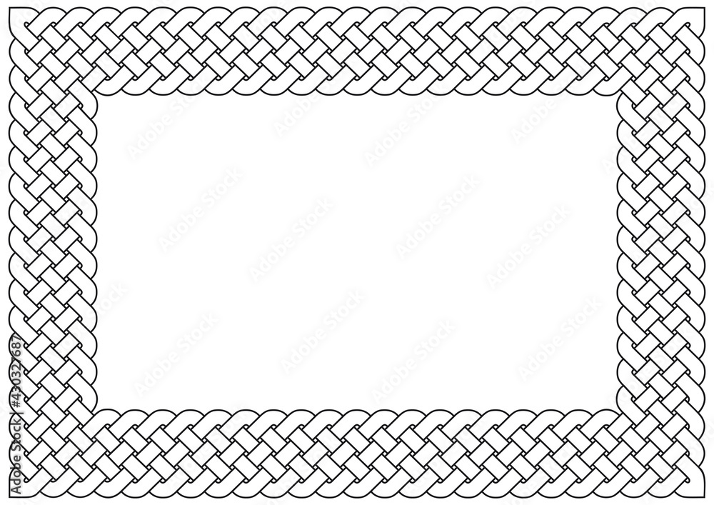 Linear frame with Celtic knots. Linear border made with Celtic knots for use in designs for St. Patrick's Day.
