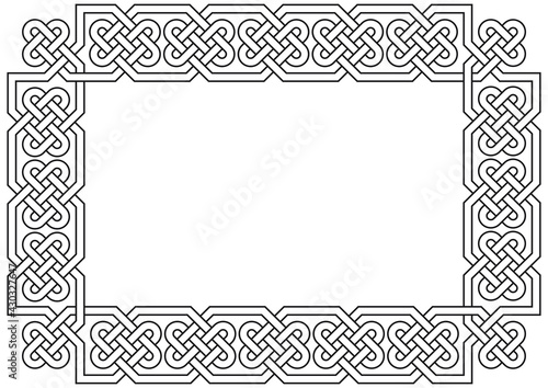 Frame with Celtic knots. Linear border made with Celtic knots for use in designs for St. Patrick's Day.