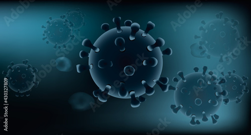 Virus Background. Microbiology vector concept. corona virus 2019-ncov flu outbreak. Microscopic organism. close-up Vector background