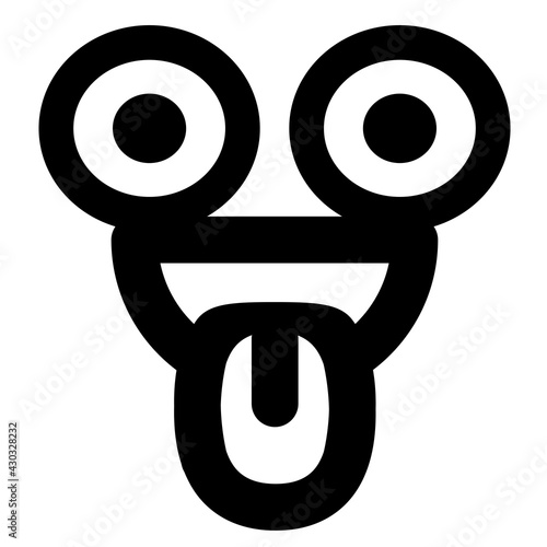 crazy staring face icon