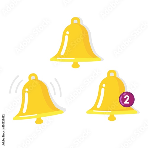 Bell icon sen. Ring, call and notification symbol. Vector