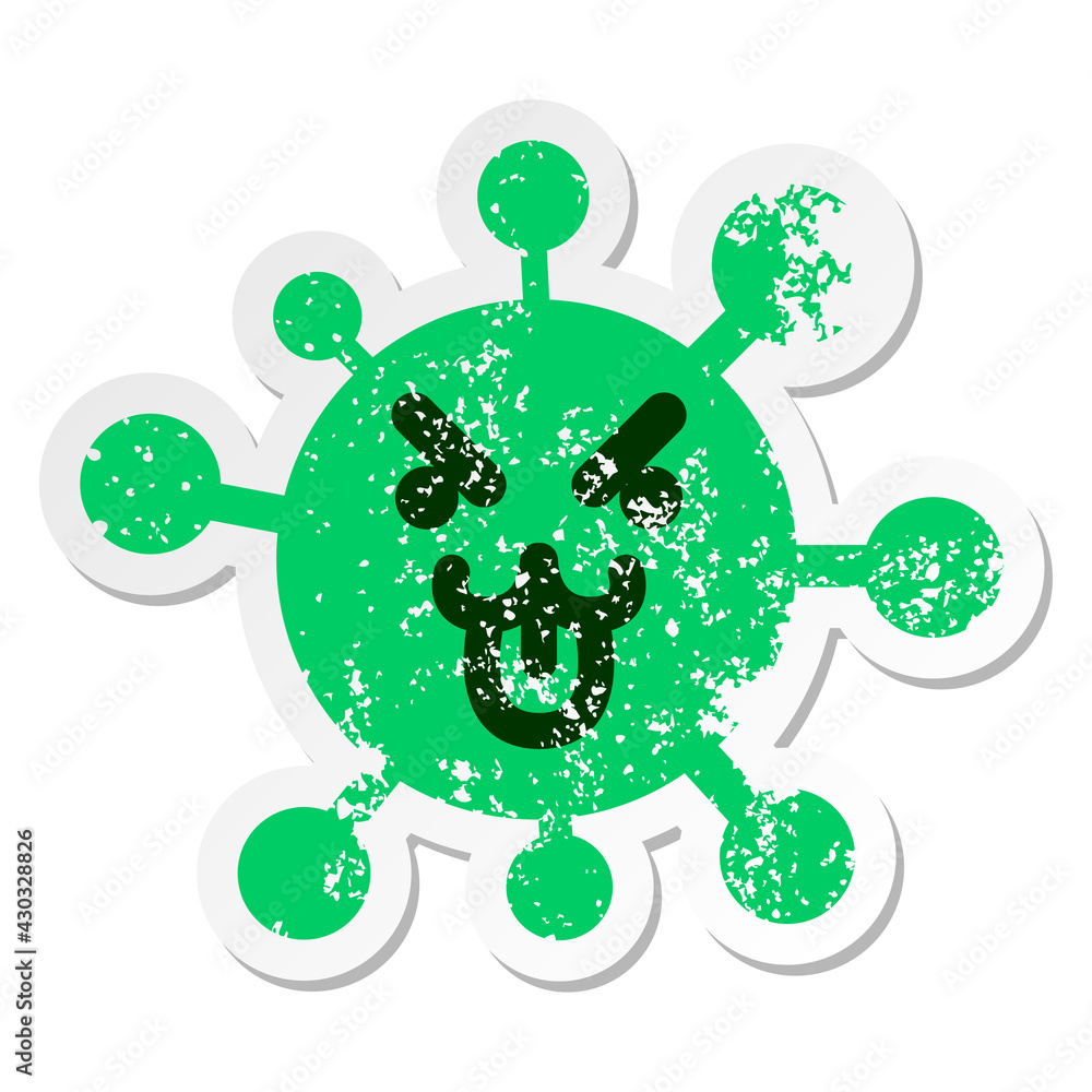 simple mean cat virus distressed sticker simple mean cat virus distressed sticker